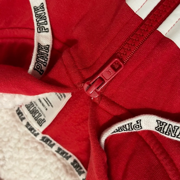 PINK Victoria Secret Christmas Holiday Pajama Zip Up Onesie - Picture 7 of 13